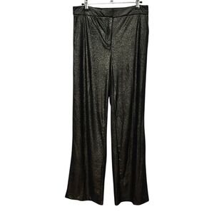 Joie Coated Metallic Gold Wide‎ Leg Trouser Dress Pants